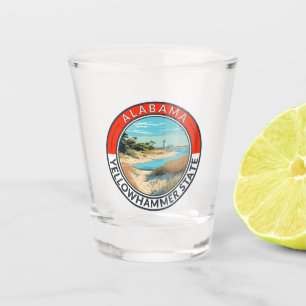 Alabama Reise Kunst Abzeichen Schnapsglas
