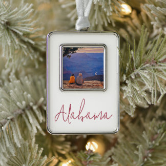 Alabama Reiseandenken-Geschenk Rahmen-Ornament Silber