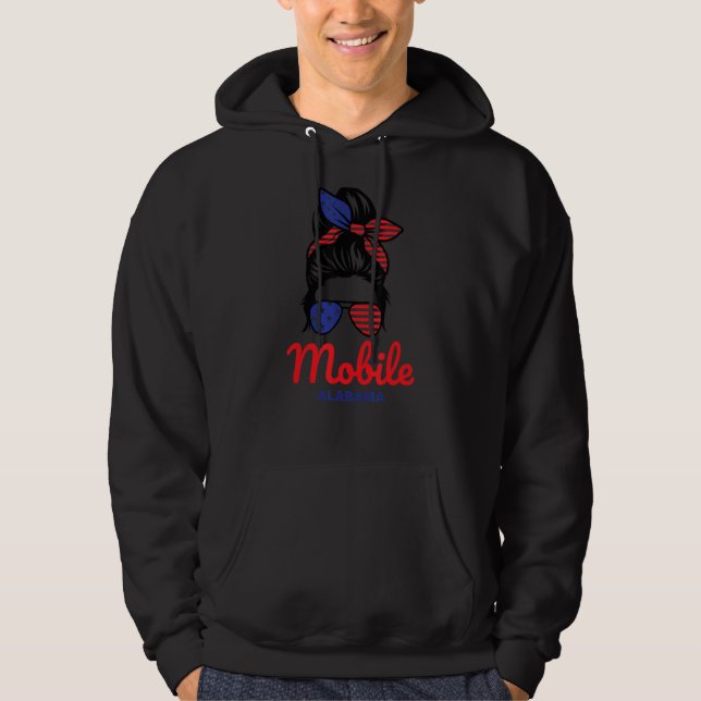 Alabama Retro Messy Bun Hoodie (Vorderseite)