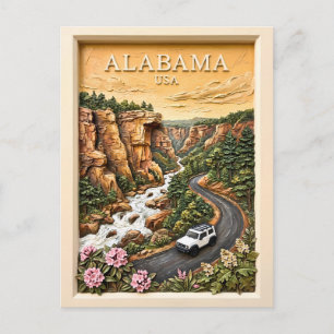 Alabama Roadtrip River Canyon Vintage Landschaft Postkarte