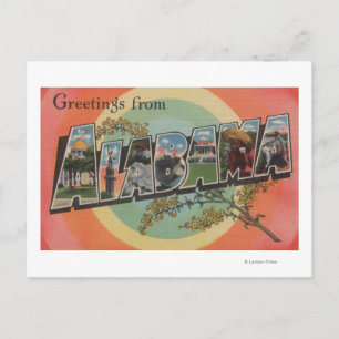 Alabama (Rot/Rosa) - Große Buchstabenszenen Postkarte