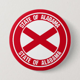 Alabama Round Emblem Button