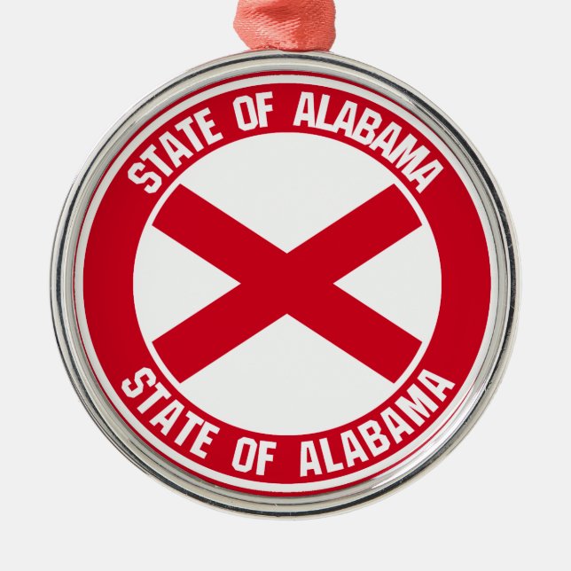 Alabama Round Emblem Ornament Aus Metall (Vorne)