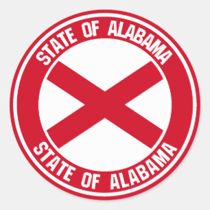 Alabama Round Emblem Runder Aufkleber