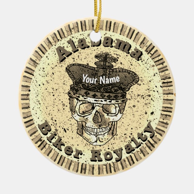 Alabama Royalty Biker-Schmuck Keramik Ornament (Vorne)