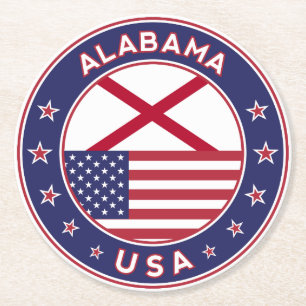 Alabama Runder Pappuntersetzer