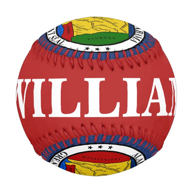 Alabama Siegel mit benutzerdefinierbarem Namen und Baseball (Rückseite)