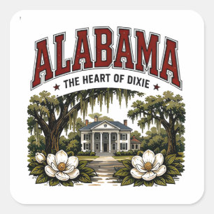 Alabama Southern Heritage Escape Quadratischer Aufkleber