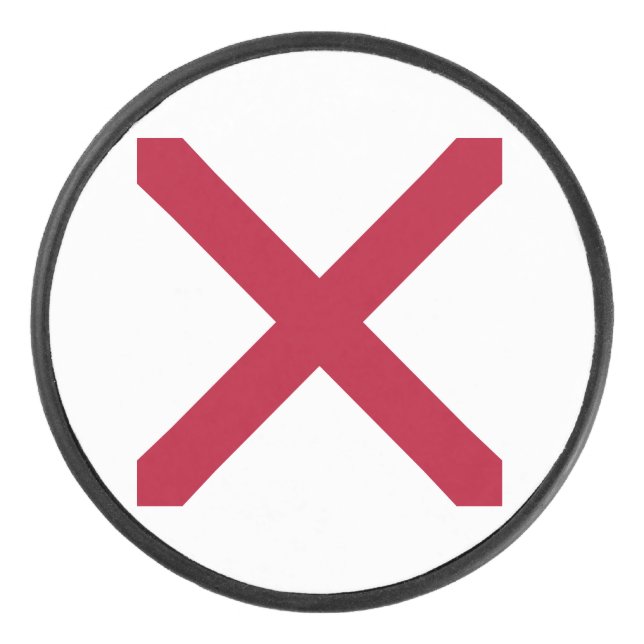 Alabama: St Andrew Crimson Cross Flag Eishockey Puck (Vorderseite)
