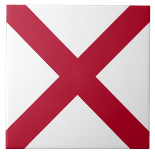 Alabama: St Andrew Crimson Cross Flag Fliese