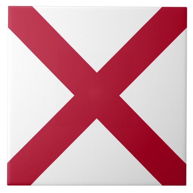 Alabama: St Andrew Crimson Cross Flag Fliese (Vorderseite)