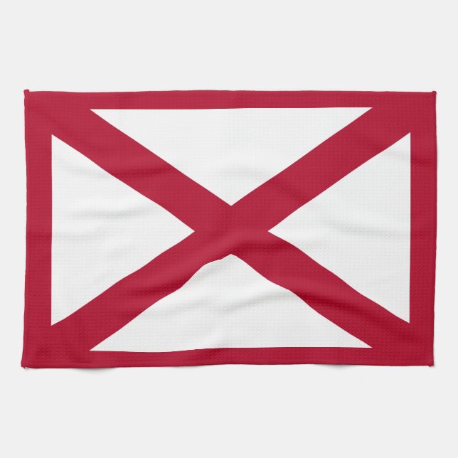 Alabama: St Andrew Crimson Cross Flag Geschirrtuch (Horizontal)