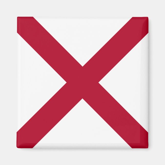 Alabama: St Andrew Crimson Cross Flag Magnet (Vorne)