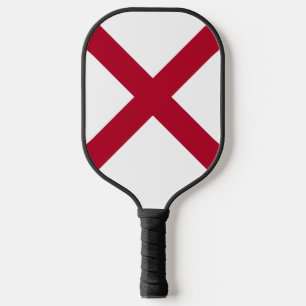Alabama: St Andrew Crimson Cross Flag Pickleball Schläger