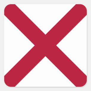 Alabama: St Andrew Crimson Cross Flag Quadratischer Aufkleber