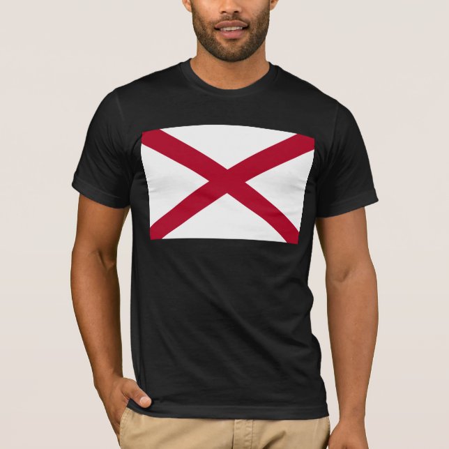 Alabama: St Andrew Crimson Cross Flag T-Shirt (Vorderseite)