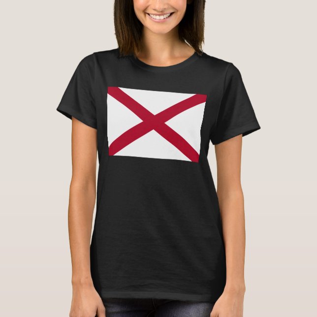 Alabama: St Andrew Crimson Cross Flag T-Shirt (Vorderseite)