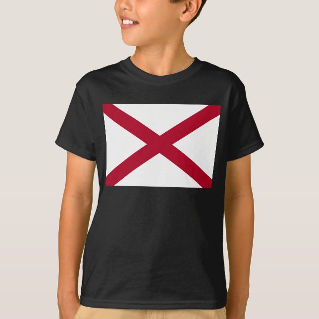 Alabama: St Andrew Crimson Cross Flag T-Shirt (Vorderseite)