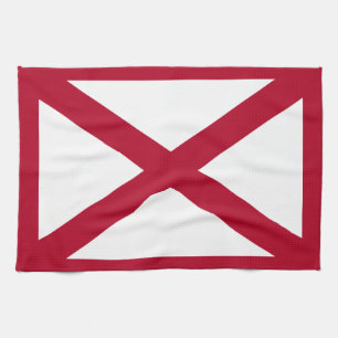 Alabama: St Andrew Crimson Cross Flagge Geschirrtuch