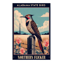 Alabama Staat Bird - Northern Flicker Vintag