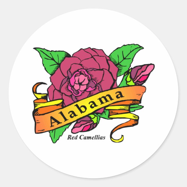 Alabama Staat Blume Runder Aufkleber (Vorderseite)