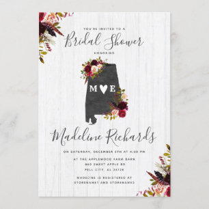 Alabama Staat Destination Bridal Dusche Einladung