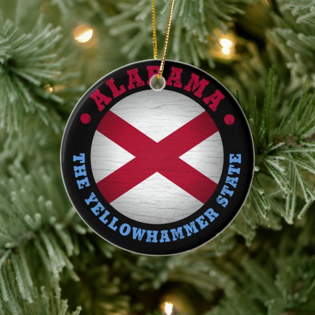 ALABAMA STAAT FLAG KERAMIK ORNAMENT (Baum)