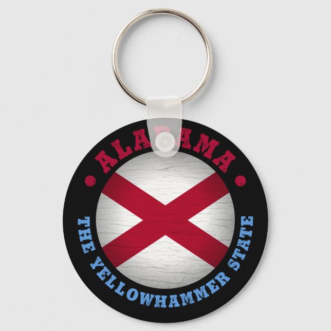 ALABAMA STAAT FLAG SCHLÜSSELANHÄNGER (Vorderseite)