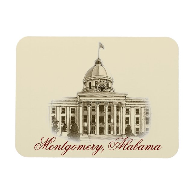 Alabama Staat Hauptstadt Flexible Magnet (Horizontal)