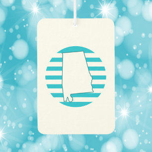 Alabama Staat Kontur Blue Retro Circle Autolufterfrischer