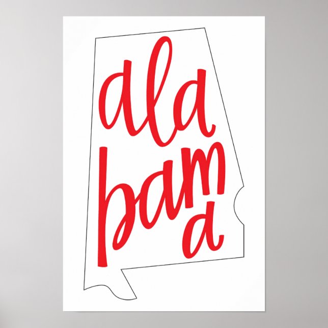 Alabama Staat Kontur Poster (Vorne)