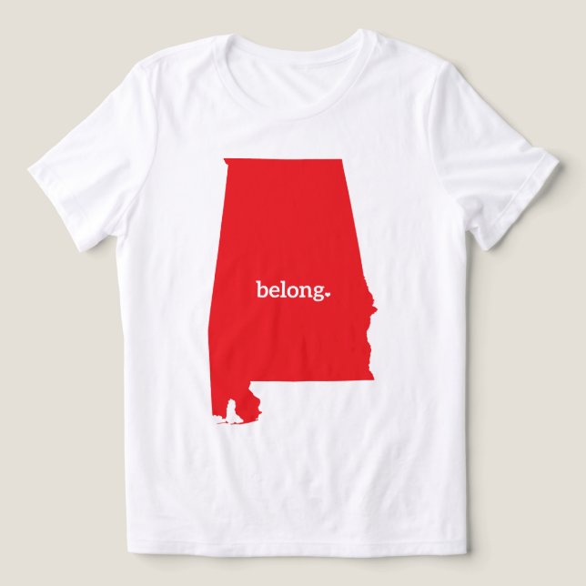 Alabama Staat Map Belong Tri-Blend Shirt (Design Vorderseite)