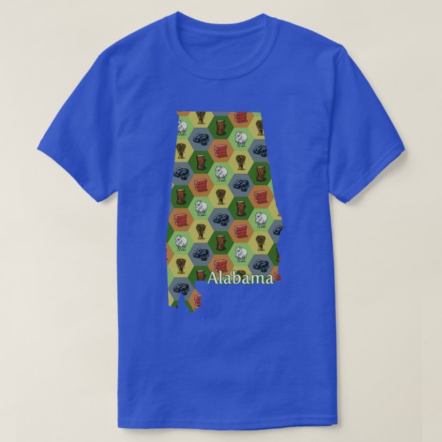 Alabama Staat Map Board Games TShirt (Design vorne)