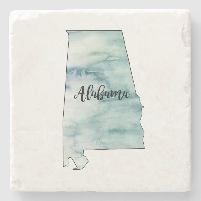 Alabama Staat Map Marble Stone Untersetzer (Vorderseite)