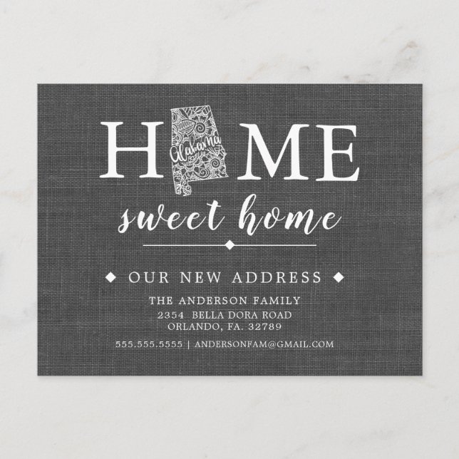 Alabama Staat Moskauer Ankündigungskarte Ankündigungspostkarte (Vorderseite)