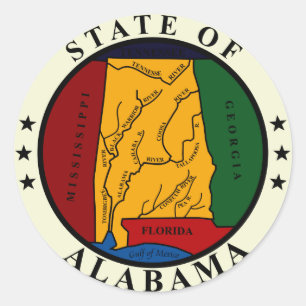 Alabama Staat Siegel Runder Aufkleber