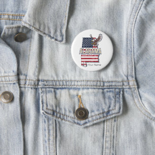 Alabama Staat United Staaten Retro Map Vintag USA Button