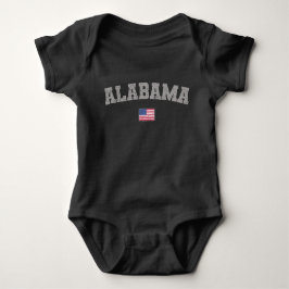 Alabama Staat USA Flag Vintag erschüttert Baby Strampler