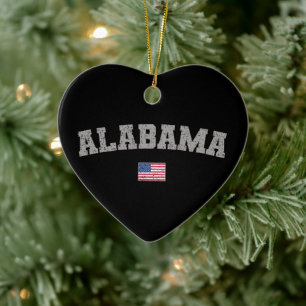 Alabama Staat USA Flag Vintag erschüttert Keramik Ornament