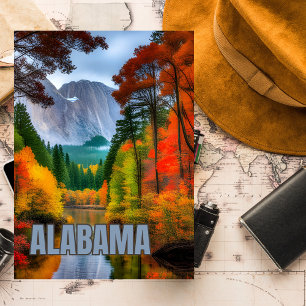 Alabama, Staat, USA, Vintage, Natur, Herbst, Postkarte