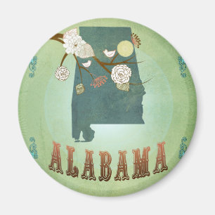 Alabama-Staats-Karte - Grün Magnet