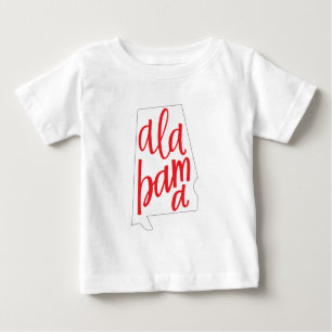 Alabama-Staats-Kontur Baby T-shirt