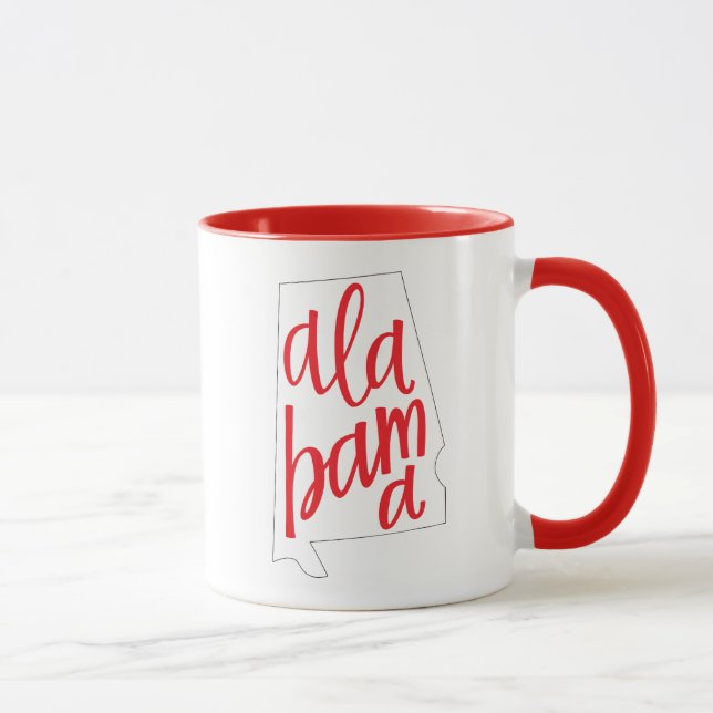 Alabama-Staats-Kontur Tasse (Rechts)