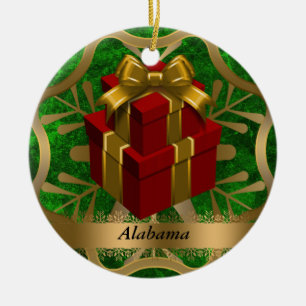 Alabama-Staats-Weihnachtsverzierung Keramikornament