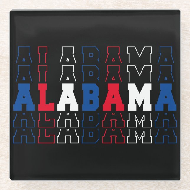 Alabama Stacks Art Glasuntersetzer (Vorderseite)