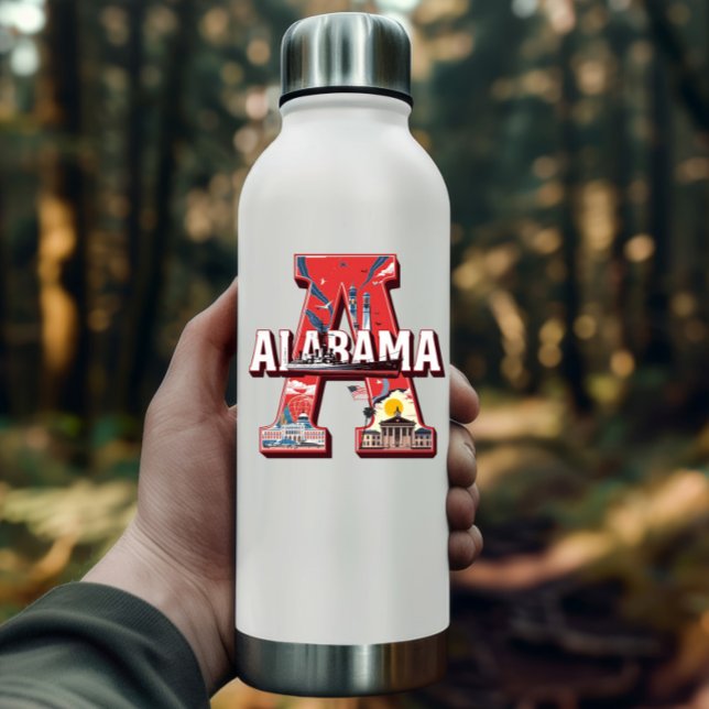 Alabama State Aufkleber | Wahrzeichen & Geschichte (Alabama State Sticker | Landmarks & History Design by PiggyPrint Stickers. )