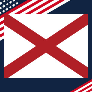 Alabama State Flag Classic Rot & Weiß USA Postkarte