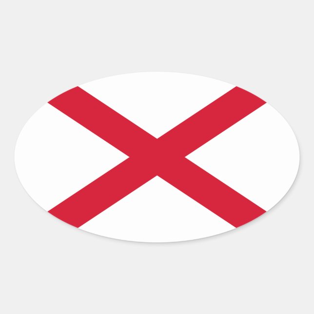 Alabama State Flag Design Ovaler Aufkleber (Vorderseite)