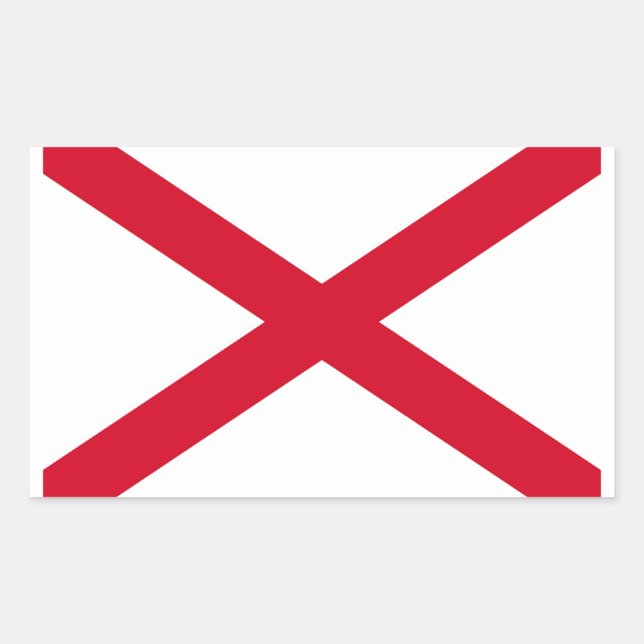 Alabama State Flag Design Rechteckiger Aufkleber (Vorderseite)