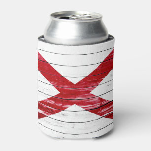 Alabama State Flag Paint on Wood Dosenkühler